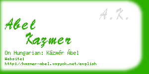 abel kazmer business card