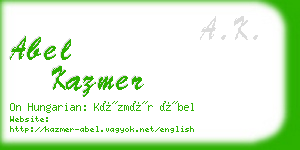 abel kazmer business card